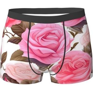 DFEPFKGOKL Heren nieuwigheid boxershort bloemen bloem roze - microvezel ondergoed boxershorts, comfortabele pasvorm stretch, zacht ademend, grappige boxershorts voor mannen, Grafisch, XL