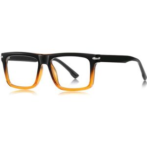 moomoobird Vierkant blauw licht blokkerende bril mannelijke TR90 montuur mode gassen montuur voor mannen, Zwart Bruin Frame