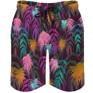 Sneldrogende broek in tropische stijl, licht zacht en ademend heren Hawaii shorts, elastische korte broek met trekkoord, Kleur 6, L