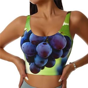 Druivenprint Comfortabele Vrouwen Sport Vest Yoga Workout Vest Voor Vrouwen Lichtgewicht Zomer, Zwart, S