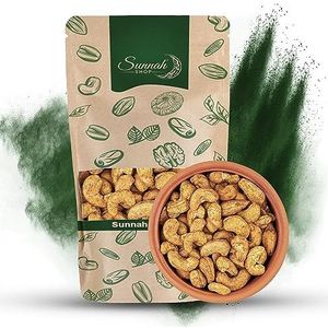 Sunnah Shop® Gerookte cashewnoten, 500 g, hele cashewnoten met intense smaak, eiwitrijk en gezond, knapperige snacks van hoogwaardige noten, ideaal voor onderweg