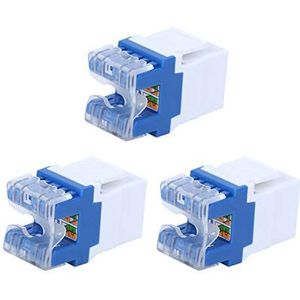 RJ45-module, nauwkeurige markering RJ45 Cat5E-module 3-delig 180° standaard met gekleurde markeringen voor netwerktechniek Geïntegreerde bedrading
