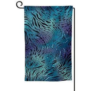 Tuinvlag 30 x 45 cm dubbelzijdige verticale buitenvlag kleine tuin vlag blauwe zebraprint tuinvlaggen zomer welkomstvlaggen voor buiten vakantie banner voor buiten terras tuin gazon huis banner