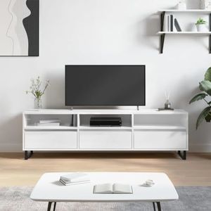 DIGBYS TV Kast Hoogglans Wit 150x30x44,5 cm Engineered Wood