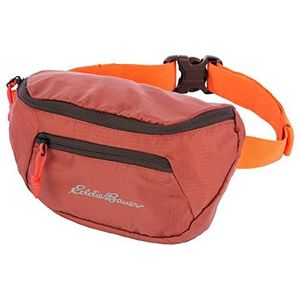 Eddie Bauer Stowaway Packable Waistpack-Made from Ripstop Polyester with 2 Secure Zip Pockets, Maroon, One Size