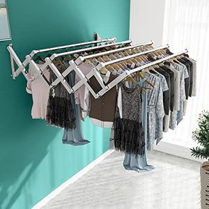 Roestvrijstalen droogrek for kleding, opvouwbaar, intrekbaar, aan de muur gemonteerd wasdroogrek, kleding, buiten, uitbreidbaar, waslijn, droogrek for kleding (Size : 180cm)