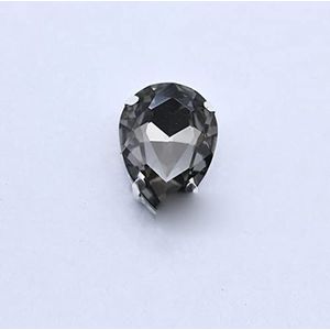 4-40MM 24-Kleuren Naaien Op Water Druppels Strass Kristal Zilveren Klauw Knop Teardrop Voor Sieraden/Jurk Tas Schoen Diy Trims-Zwarte Diamant, 10x14mm 20st