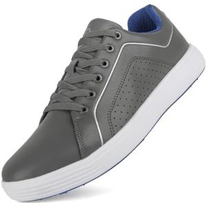Hiuzylqx Waterdichte golfschoenen voor heren Lichtgewicht antislip spikeloze outdoor golftrainingssneakers Comfortabel,Grijs,39 EU