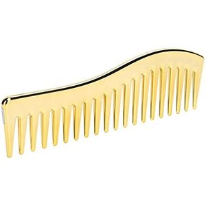 Kammen met Brede Tanden, Zonder Handvat Ontklitterkam Professionele Haarstylingkam voor Krullend of Steil Haar Nat of Droog Haar(gouden)