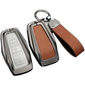 Sleutelbehuizing houder Afstandsbediening Sleutel Case Cover Voor Geely Voor Emgrand X7 EX7 Voor Coolray Atlas Boyue NL3 SUV GT GC9 Borui Zinklegering Auto Accessoires Sleutelbehuizing(A3 With Leather