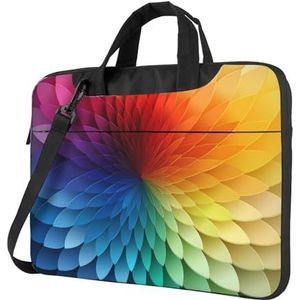 Regenboog Palet Laptop Tas voor Vrouwen Mannen 15.6 inch Computer Sleeve Zakelijke Reizen Aktetas Messenger Bag, Zwart, 15.6 inch