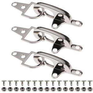 LT Easiyl 3 sets van Biker Jacket Sluiting 8.5cm Biker Bevestiging Legering Motorfiets Vest Karabijnhaak voor Retrofitting Lederen Vest Snap Haken, Zilver, 8.5 cm