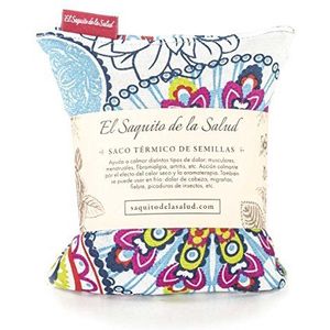 Warmtezak met zaden voor de magnetron, geur lavendel, oranjebloesem of rozemarijn, voor het aanbrengen van natuurlijke droge warmte, met wasbare overtrek, bloemen, meerkleurig (lavendel, S (23 x 15