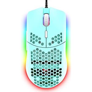 ZIYOULANG Bedrade gamingmuis, 69G honingraatschaal, lichtgewicht muis met 6400 DPI, programmeerbare USB-gamingmuizen met 6 knoppen, voor pc-gamers en Xbox- en PS4-gebruikers - groen