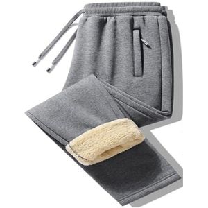Fleece Joggingbroek For Heren Fleece Gevoerde Joggingbroek Casual Thermiek Trainingspak Warme Loungebroek(Gray1,4XL)
