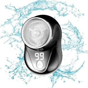 Elektrisch scheerapparaat voor op reis | Minischeermes voor mannen,USB oplaadbaar elektrisch scheerapparaat voor heren, led-display, waterdicht elektrisch scheerapparaat voor mannen scheren Aokley
