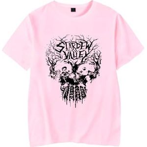 Stardew Valley Merch Tee Mannen Vrouwen Mode T-shirt Unisex Jongens Meisjes Cool Zomer Korte Mouw Shirts, roze, 4XL
