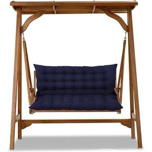 Hoge rugleuning tuinbank kussens met rugleuning, schommelstoel kussens Meubel zitmat Ligstoel kussen Houten bank kussens for patio Achtertuin Vervangende kussens(Navy,100 * 100 * 8cm)