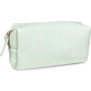 Lederen make-up tas set - Womens kleine cosmetische tas voor dames voor portemonnee met potloden, grote zwarte relavel make-up tas voor portemonnee - perfect voor reizen en dagelijks gebruik, Groen