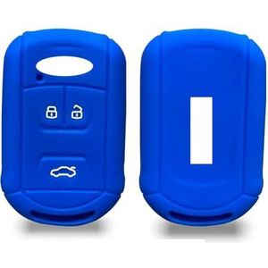YCSYHQM Siliconen Autosleutel Cover Case Voor Chery Tiggo 4 7 8 Arrizo Voor Smart Afstandsbediening Sleutelhouder Sets 3 Knoppen Case Auto Interieur Accessoire-Blauw B