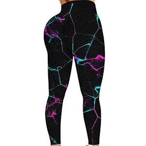 Vrouwen TIK Tok Leggings 2 Stks, Honingraat Butt Lifting Yoga Broek Hoge Taille Buik Controle Gym Running Panty KaloryWee, G-hot Roze, XL