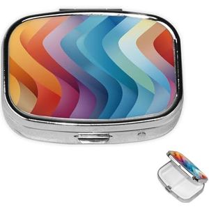 Pil Case Rechthoek 3 Compartiment Pillendoos Ronde Pil Organiseer Metalen Waterdichte Geneeskunde Organizer Doos voor Reizen Kleine Pillen Container Draagbaar voor Supplementen