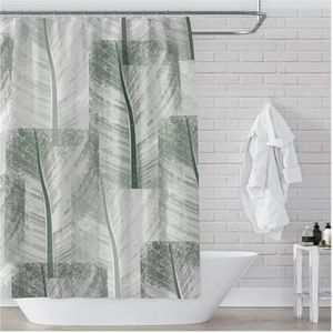 GSJNHY Douchegordijn groene plant douchegordijn bloem kunst patroon stof waterdicht polyester gordijn voor keuken badkamer decor bad gordijn scherm (kleur: 3, maat: 150 x 180 cm)