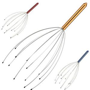 48x hoofdmassage spin, 12 armen met noppen, metalen hoofdspin voor handmatige massages en ontspanning, goud