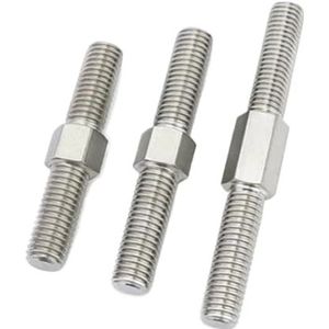 Dubbelzijdige draadstang, 304 roestvrij staal M6 M8 dubbelzijdige draadstang 40-90 mm 2 stuks(M8x50mm 2pcs)