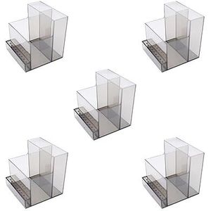 5 Set van 10 Gaten Nail Boren Houder Stand Gereedschap Container Transparant Zwart