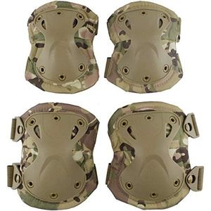 Tactische Camo Kniebeschermers en Elleboog Pads Set voor Airsoft Paintball Jacht Leger Skate Outdoor Sport