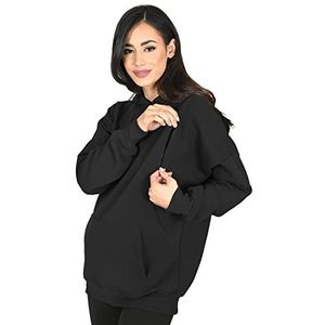 MijaCulture Zwangerschapsmode 2-in-1 borstvoedingstrui & zwangerschapstrui borstvoedingstrui borstvoedingspullover Molly M001, zwart, S