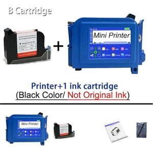 Handheld inkjetprinter, Mini Printer 12.7mm Draagbare Printer Label Bulk Barcode Digitale Logo Inkjet Label Printer(With 1 Cartridge B)