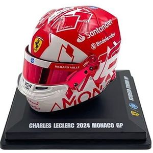 Scuderia F1 Team, officieel LookSmart Spark-model, Charles Leclerc 2024 Special Edition Winnaar Monaco 1/5 schaal mini-helm, rood, wit