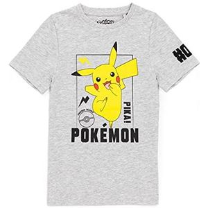 Pokemon T-shirt Jongens Kinderen Pikachu Character Game Gray Short Sleeve Top 5-6 jaar