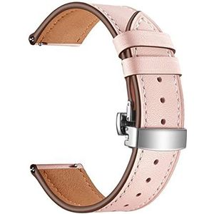 Jeniko 22mm 20mm 18mm lederen armband compatibel met Garmin VivoActive3 4 4S Smart Watch Band band Compatibel met vivoactieve 4 4S 3 Sport Polsband(Pink,18mm)