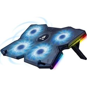 KLIM Wind Laptop Cooling Pad - Meer dan 500.000 verkochte eenheden - NIEUW 2023 - De krachtigste snelwerkende koelventilator - Laptopstandaard met 4 koelventilatoren bij 1200 RPM - USB-ventilator -