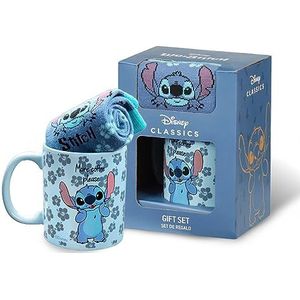 Disney Mok en Sokken Dames Set Stitch Geschenkset (Blauwe Stitch)