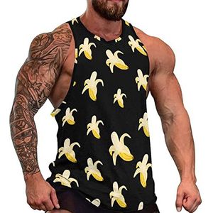 Banana Tanktop voor heren, zonder mouwen, bodybuilding, casual, strand, T-shirt, grappig, sportschool, spier
