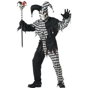 Evil Jester Costume Black & White Adult X-Large