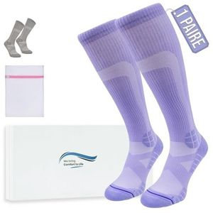 360 Relief Sportcompressiekousen Voor Dames en Heren - Sokken Met Gegradueerde Compressie Voor Hardlopen, Fietsen, Sportschool - Ademende, Lichtgewicht Ondersteunende Sokken Met Meshvoering