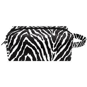 Make-up tas PU-leer,make-up tas voor op reis,Zwart Wit Zebraprint,Cosmetische organizer voor dames