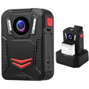 Mini Body Cameram, 2K 1440P Lichaam Gedragen Camera Op het lichaam gemonteerde Nachtzichtcamera 2 Batterijen Met GPS Oplaaddock Bodycam Politiecamera voor Pet Walking, Werk, Reizen(Built in 64GB)