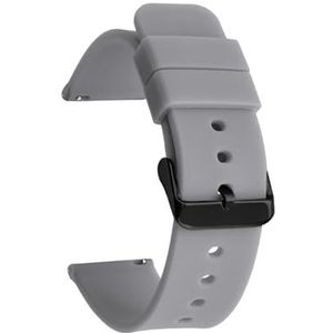 INEOUT 12mm 14mm 16mm 18mm 19mm 20mm 21mm 22mm 24mm Siliconen Vervanging Horlogeband Strap Rubber Sport Horlogeband Armband (Color : Grey black buckle, Size : 19mm)