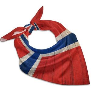 Noorse vlag op grunge houten zachte vierkante zijden nek hoofd sjaal haaraccessoires mode sjaals voor vrouwen cadeau 63,5 cm x 63,5 cm
