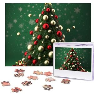 Ronde bal kerstboom puzzels 500 stuks gepersonaliseerde legpuzzels voor volwassenen gepersonaliseerde foto met opbergtas puzzel houten foto's puzzel voor familie home decor (51,8 cm x 38 cm)