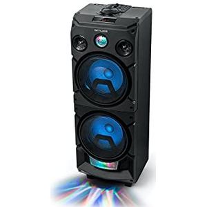 Muse Bluetooth Party-luidspreker met accu, licht-effecten (USB, AUX), zwart 400 Watt, Zwart