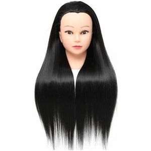 Hoofdmodel kappersleerlingen oefenen kapsels, nephoofdmodellen, pruikmodellen, poppenhoofden(Black)