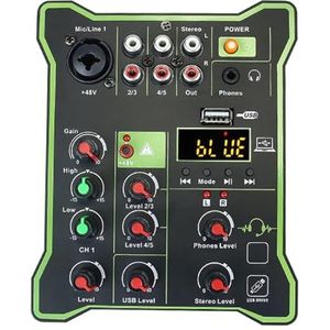 Geluidsmixconsole 5-kanaals mengpaneel Multifunctionele professionele audiomixer Digitaal display Bluetooth-compatibel for microfooninstrument Stream miljoenen nummers