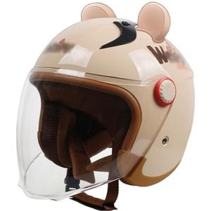 Kinderhelm Voor 4-13 Jaar, Kindermotorfiets Scooter Halve Helm, ATV Crossmotor Open Helm ECE Goedgekeurd Q,48-56cm